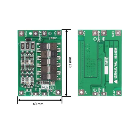 3s Li-Ion 60A 10.8V - 12.6V BMS with balance